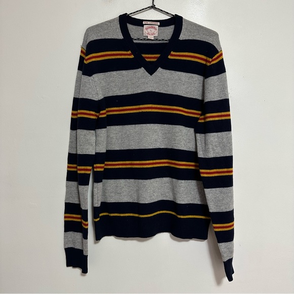 Brooks Brothers Other - Brooks Brothers Lambswool Striped V Neck Sweater
